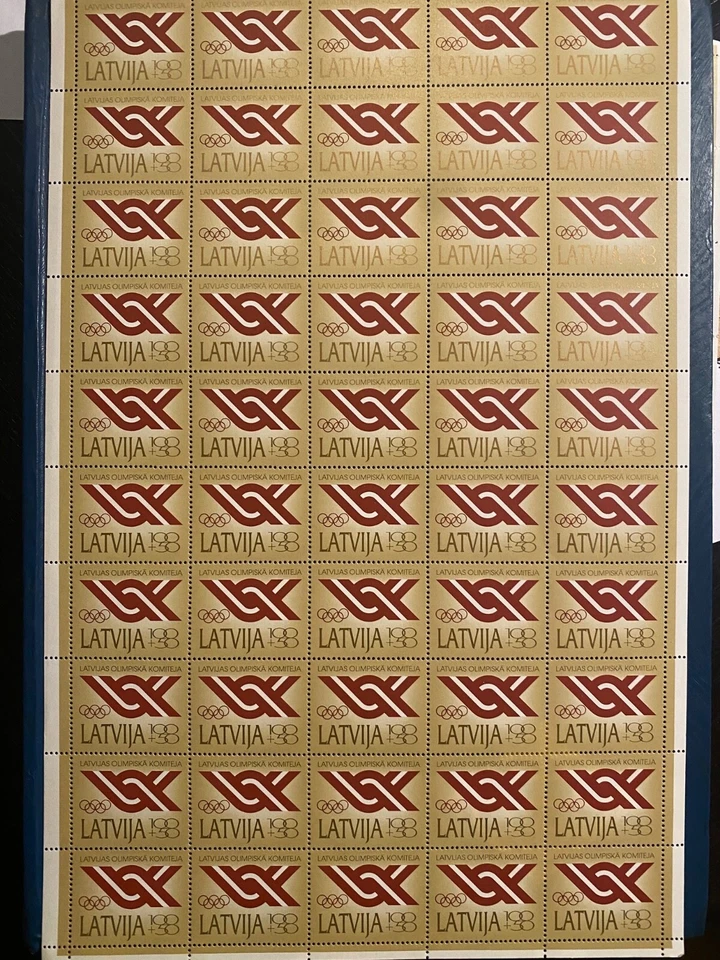 Sellos de Letonia, Letonia Juegos Olímpicos Mi.325; Sc. B152 Hoja Completa Foto 1 de 1
