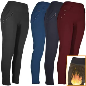 Women's Winter Pants Warm Fleece Fur Lined Stretch Thermal Dressy leggings - Picture 1 of 16