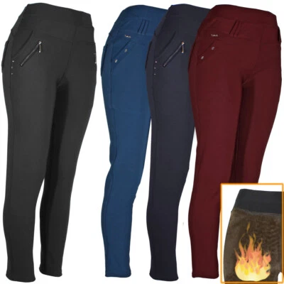 Women's Winter Pants Warm Fleece Fur Lined Stretch Thermal  Dressy leggings - Image 1 of 4