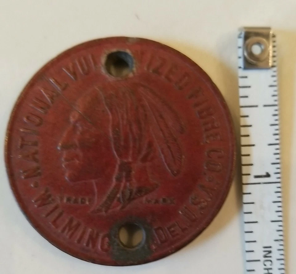 Rare 1920s TAG TOKEN from Genuine NATIONAL VULCANIZED FIBRE CO Steamer Trunk Tag - Image 1 of 4