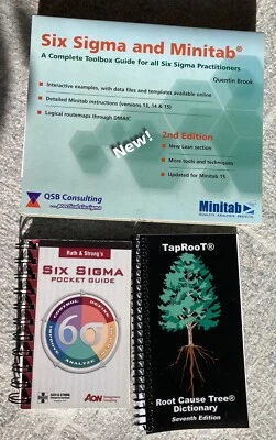 3 Books 6 Sigma MiniTab Guide QSB, Rath & Strong Pocket Guide TapRooT Dictionary - Image 1 of 2
