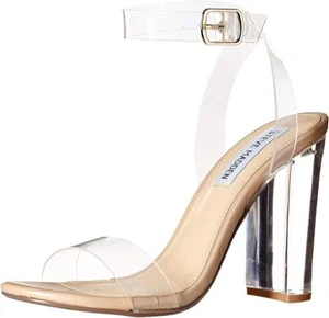 Steve Madden Women's Camille Heeled Sandal, Clear - US 8.5 - Picture 1 of 10