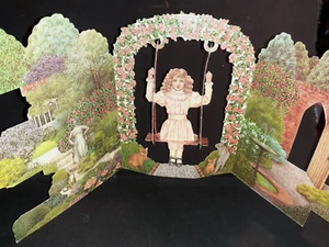 N° 790/219A  Carte Fantaisie POP UP 3D  Petite fille sur Balançoire Non  Ecrite - Imagen 1 de 7