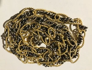 Long 30” Two Tone Gold And Silver Colored Necklace - Picture 1 of 3
