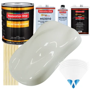 Ermine White Gallon Premium URETHANE BASECOAT CLEARCOAT Car Auto Paint FAST Kit - Picture 1 of 5