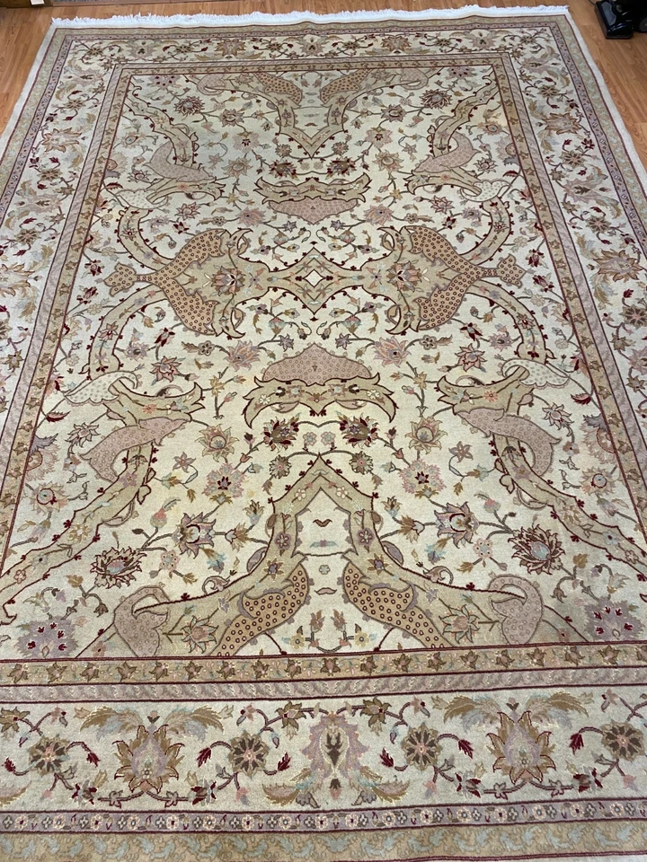 8'5" x 11'5" Sino Chinese Tab Riz Design Oriental Rug - Hand Made - Wool & Silk - Image 1 of 4