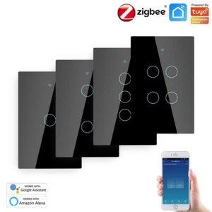 Tuya Interruttore Touch Smart Zigbee 3.0 Nero compatibile con Alexa e Google - Foto 1 di 22