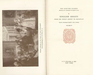 English Essays Sidney To Macaulay 1910 Harvard Classics Swift Hume Shelley Defoe - Picture 1 of 8