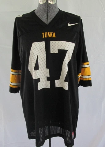 Nike Iowa Hawkeyes football jersey #47 size LARGE nylon pre-worn Cover