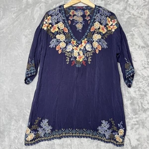 Top tunica donna Johnny Was grande ricamato floreale boho top C2241B-0 - Foto 1 di 13
