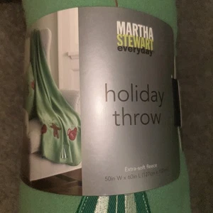 Martha Stewart Everyday Christmas Throw Holiday Fleece Blanket - Picture 1 of 5