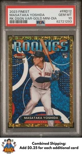 Mini diamante Topps Finest Masataka Yoshida Rookies 2023 RC/50 PSA 10 - Imagen 1 de 2