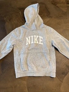 Nike Hoodie Kids L Fleece Sweatshirt Gray Boys Youth - Picture 1 of 4