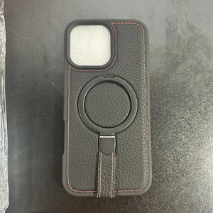 iPhone 16 promax case 16 Pro Max Black Magnetic Phone Case New Red Stitching - Picture 1 of 3