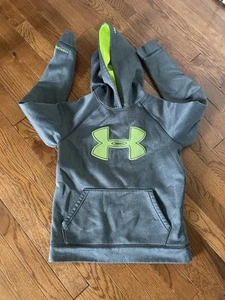 Boys Under Armour athletic fleece lined  M Medium hooded sweatshirt Hoodie Green - Picture 1 of 3