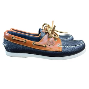 Klassische Dooney & Bourke Leder Bootsschuhe 8,5 D&B dunkelblau braun Spitze Halbschuhe - Bild 1 von 24
