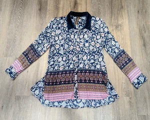 Aratta Silent Journey Shirt Damen XL Samtkragen Blumen Boho Fairycore Top - Bild 1 von 10