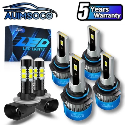 For Chevrolet K3500 1999-2000 6x White LED Headlight Hi/Lo Fog Light Bulbs Kit - Image 1 of 4