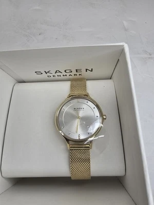 Skagen Anita lille Wrist Watch for Women Gold Color And Mesh Band - Image 1 of 4