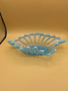 (314) Vintage Fostoria Blue Heirloom Opalescent Glass Decorative 14" - Picture 1 of 5