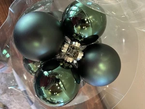 The Christmas Shoppe Green Glass Ornaments - Picture 1 of 5