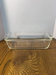 Vintage Fire King 409 vetro trasparente 1 qt teglia pane forno polpettone made in USA - Foto 1 di 10