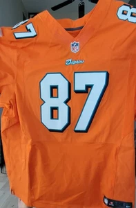 NIKE Miami Dolphins Charles Bennent Jersey #87 Size 56 ORANGE - Picture 1 of 6