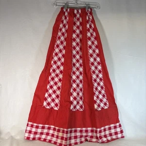 Vtg 70s Krist Gudnason California Sz S Long Maxi  skirt Christmas Polka Dot - Picture 1 of 8