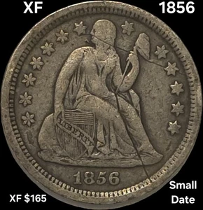 1856 KLEINES DATUM STERNE VORDERSEITE FREIHEIT SITZENDER GROSCHEN SCHÖN ORIGINAL GETÖNT *KRATZER - Bild 1 von 10