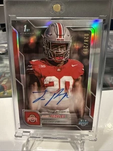 2025 Bowman University Chrome Football James Peoples Refractor Auto /299 🔥 OSU - Picture 1 of 4