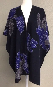 Chicos Women’s One Size Blue Knit Open Kimono Shawl Cozycore Wrap Sweater - Picture 1 of 9