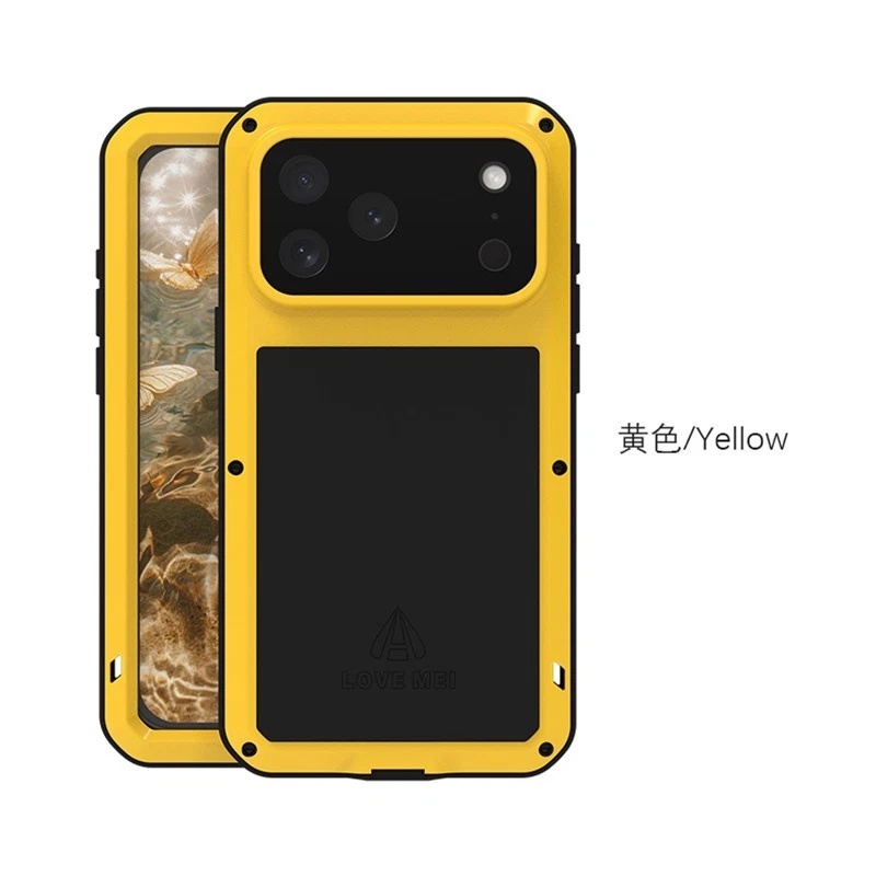 LOVE MEI Water Resistant Metal Gorilla Glass Case for iPhone 14 15 16 17 Pro Max - Image 1 of 4