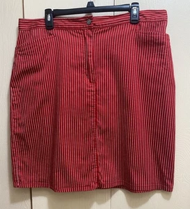 Falda elástica Bill Blass roja y blanca talla 18 - Imagen 1 de 6