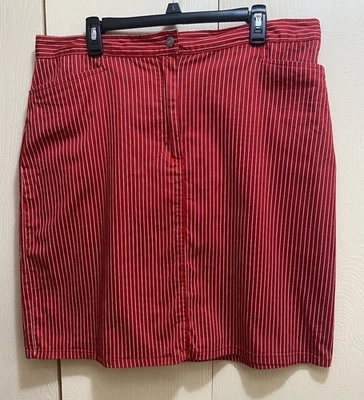 Bill Blass Red And White Stretch Skirt Size18 - Image 1 of 4