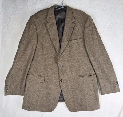 Blazer Chereskin Tweed Suave Para Hombre 46L Mezcla de Cabello Camel Dos Botones Tejido Tic Tostado Foto 1 de 4
