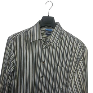 Men's KENZO HOMME Premium CLASSIC Fit Grey STRIPE Pattern DRESS Shirt 43 17 XL - Picture 1 of 9