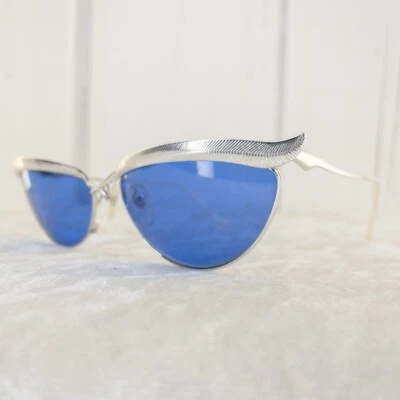 Gafas de sol Martine Sitbon lentes azules ancho de metal 58 mm puente 18 mm templo 140 mm Foto 1 de 4