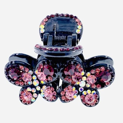 Acrílico Mariposa Garra de Pelo Mandíbula Horquilla Piedras Checas Cristal Elegante Púrpura #3 Foto 1 de 4