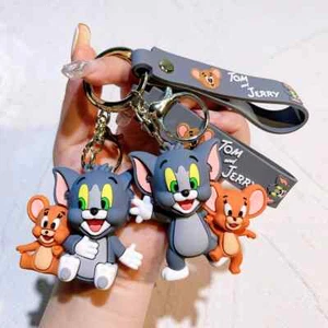 Tom and Jerry Anime Cartoon Ornament Keychain Car Key Bag Pendant Cute Cat - Picture 1 of 18