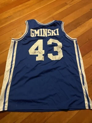 DUKE BLUE DEVILS-MIKE GMINSKI SIGNED AUTOGRAPHED JERSEY JSA COA RARE NETS 76ers - Image 1 of 4