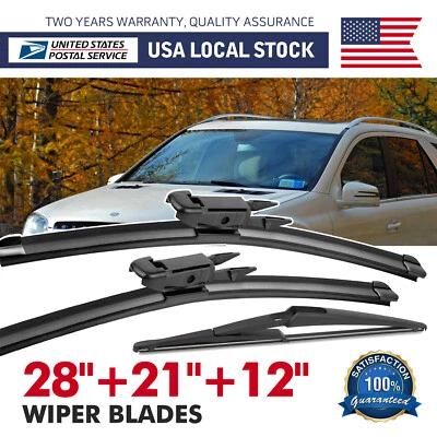 28"+21"+12"Wiper Blade Set for 2007-2011 Mercedes-Benz ML63 AMG GL450 Replace US - Image 1 of 4
