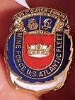 Vntg Gold Tone/Enamel "Mine Force U.S. Atlantic Fleet PIN Gemsco MINT