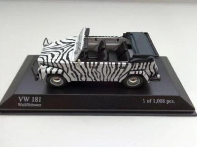 Volkswagen VW 181 Kübel Modellino Minichamps 1:43 "Zebra" 400050034 Nuovo - Immagine 1 di 3
