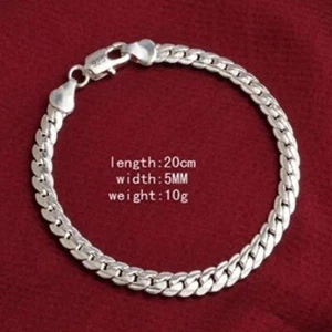 925 Silver Plated Link Adjustable Bracelet 7-8 Inches - Picture 1 of 3