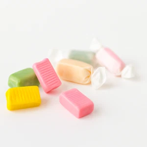 Sugar-Free Fruit Taffy Toffees trio of Strawberry-Orange-Lemon 7 Oz - 35 Pcs - Picture 1 of 7