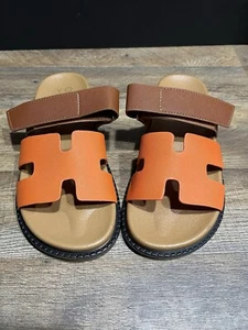 Yoki Nicole SZ 6.5 Women’s Tan/Orange Slide Sandals - Picture 1 of 4