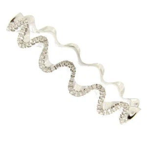 Amazing Shiny Mighty 1.25CT Simulated Sapphires 935 Silver Wave Bangle Bracelet - Picture 1 of 7