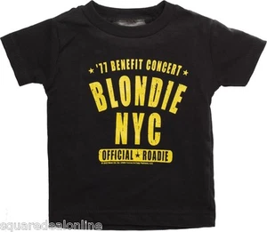 86144 Black "Blondie NYC - '77 Benefit Concert - Official Roadie" Kids Shirt 6M - Picture 1 of 1