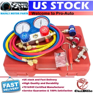 3 Way Diagnostic A/C Manifold Gauge Set Professional AC/HVAC Refrigeration Tools - Picture 1 of 15