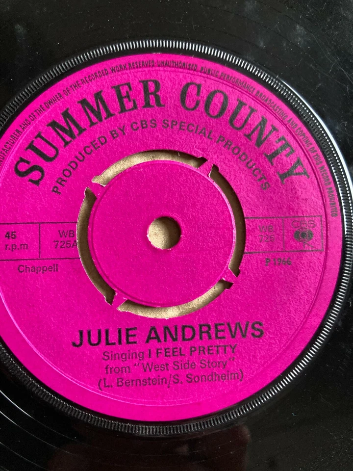 1966 JULIE ANDREWS JOHNNY MATHIS 7" - 2 HIT SONGS FROM WEST SIDE STORY - WB 725 - Image 1 of 1